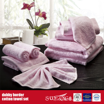 100% coton Dobby frontière en gros coton serviette hôtel qualité serviettes